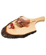 1 - Tagliere con manico corteccia Ontano Legno Kesper 30  x 35 cm