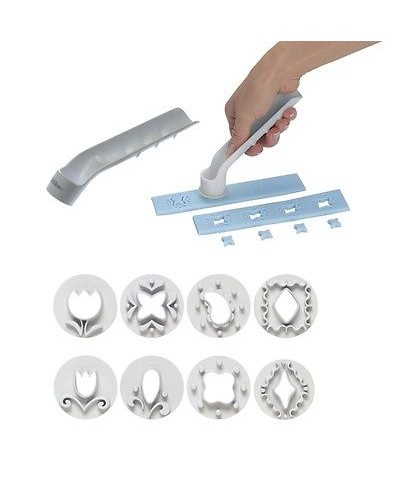 1 - WILTON STAMPO TIMBRI TIMBRA TAGLIA FONDENTE TORTA 8 DECORI TIMBRATAGLIA