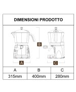 2 - Macchina da caffè espresso Mokona Bialetti Nera Trasparente