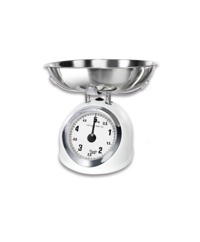 1 - BILANCIA DA CUCINA PESA ALIMENTI CIOTOLA MECCANICA 5 KG DIV 25 G BIANCO