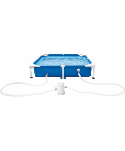 1 - Piscina quadrata per cani Intex 48402NP con pompa filtro 152 x 152 x 30,5 cm