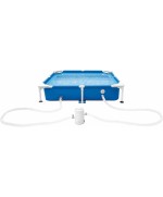 1 - Piscina quadrata per cani Intex 48402NP con pompa filtro 152 x 152 x 30,5 cm