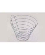 5 - EVA CESTINO CONICO PORTA FRUTTA FRUTTI PORTAFRUTTA METALLO CROMATO 22 CM