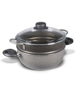 1 - Vaporiera Trudi 24 cm con coperchio in vetro