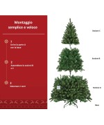2 - Albero di Natale artificiale slim cm 180 Ben Nevis folto salvaspazio