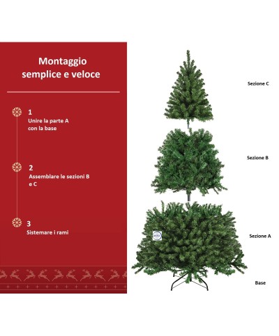2 - Albero di Natale artificiale slim cm 210 Ben Nevis folto salvaspazio