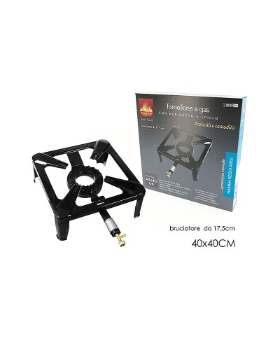 1 - Fornellone a gas 792601 bruciatore fornello ghisa grande 40 x 40 cm