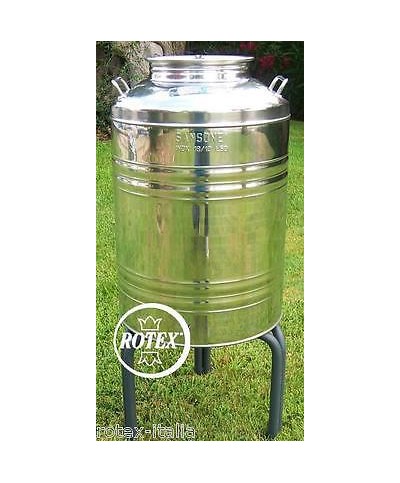 1 - SANSONE FUSTO AGGRAFFATO 50 LITRI LT INOX 18/10 CONTENITORE OLIO BIDONE