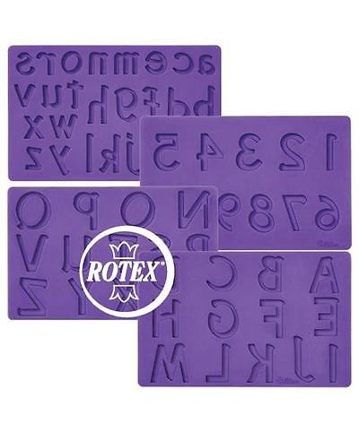 1 - WILTON SET 4 STAMPI IN SILICONE ALFANUMERICO LETTER E NUMERI DECORO TORTA