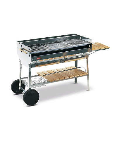 1 - FERRABOLI BARBECUE PLANET ACCIAIO INOX BRACIERE LEGNA CARBONELLA GRIGLIA