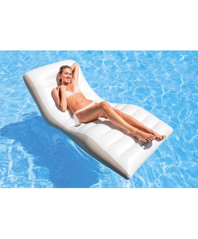 1 - Poltrona gonfiabile galleggiante Intex 56861 Wave bianca