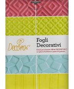 1 - FOGLI DECORATIVI DECORA TORTE DOLCI GEOMETRICI GLASSA FONDENTE 9260210