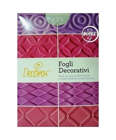 1 - FOGLI DECORATIVI DECORA TORTE DOLCI MODA GLASSA FONDENTE PASTA 9260205