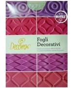 1 - FOGLI DECORATIVI DECORA TORTE DOLCI MODA GLASSA FONDENTE PASTA 9260205