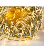 1 - Catena luminosa Luci LED Bianco Caldo 500 cavo trasparente