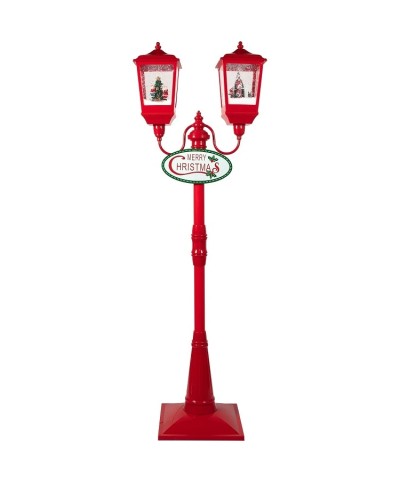 1 - Lampione natalizio doppio luminoso rosso 180 cm 482113