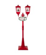 1 - Lampione natalizio doppio luminoso rosso 180 cm 482113