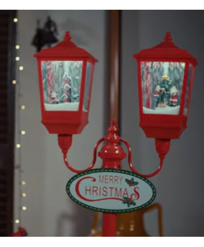 2 - Lampione natalizio doppio luminoso rosso 180 cm 482113