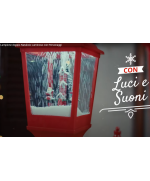 4 - Lampione natalizio doppio luminoso rosso 180 cm 482113