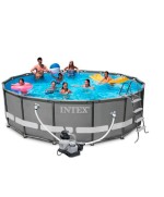 2 - Piscina fuoriterra Intex ultraframe 28332 tonda 549 x 132 cm con pompa a sabbia 26332