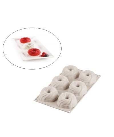 1 - Stampo multiporzione 6 Mini Intreccio 3D silicone Silikomart