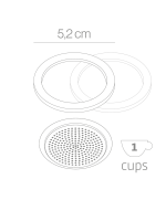 3 - Guarnizioni filtro caffettiera Forever Moka 1 tazza tazze Prestige