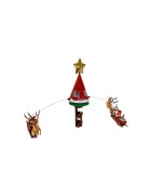 2 - Puntale Natalizio Rotante con Slitta, Luci e Musica – Per Albero di Natale