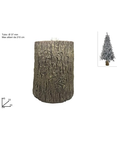 2 - Base tronco naturale per albero di Natale 45 cm – supporto stabile per alberi fino a 210 cm