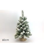 1 - Albero di Natale innevato con base Juta 60 cm