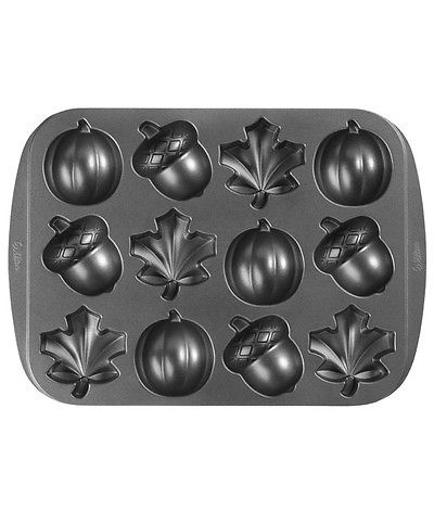 1 - WILTON STAMPO ALLUMINIO 12 FORME AUTUNNO FOGLIE ZUCCA ZUCCHE GHIANDA