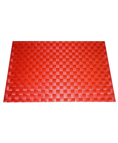 1 - TOVAGLIETTA ALL'AMERICANA INTRECCIATA TOVAGLIA TAVOLA  ROSSA CM 45 X 30