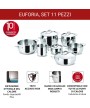 2 - Batteria di pentole 11 pezzi Euforia Lagostina acciaio inox
