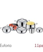 3 - Batteria di pentole 11 pezzi Euforia Lagostina acciaio inox