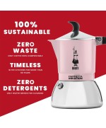 2 - Bialetti moka caffettiera Fiammetta Induction 2 tazze induzione rosa