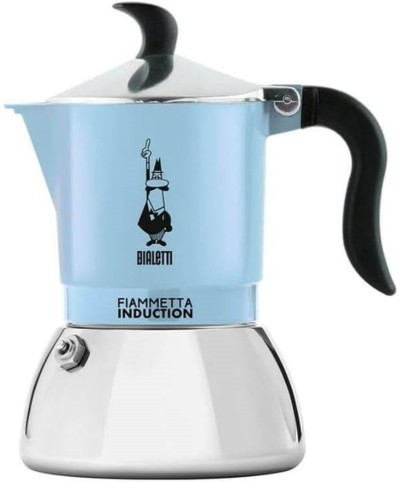 1 - Bialetti moka caffettiera Fiammetta Induction 2 tazze induzione celeste