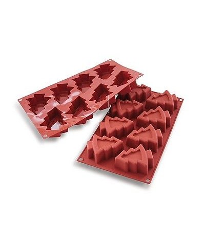 1 - SILIKOMART STAMPO DOLCI SILICONE 8 ALBERI NATALE PINO MULTIPORZIONE SF 108