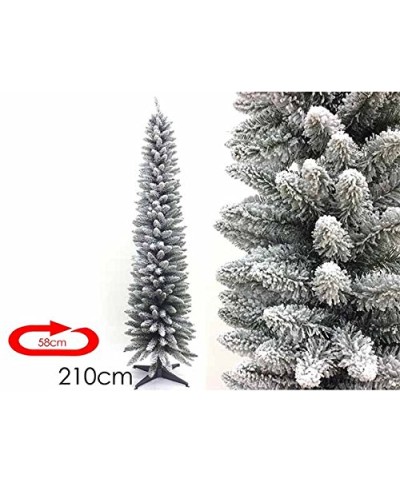 1 - Albero di Natale artificiale slim salvaspazio Monviso Innevato cm 210