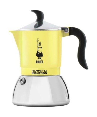 1 - Bialetti moka caffettiera Fiammetta Induction 2 tazze induzione Gialla