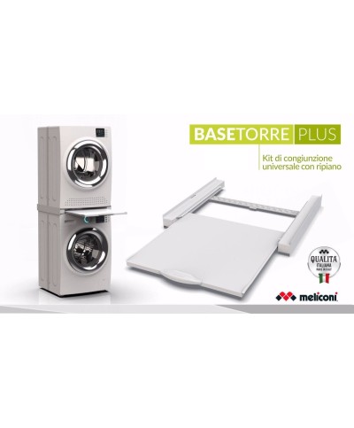 2 - Supporto Base Torre Plus lavatrice asciugatrice Meliconi con ripiano