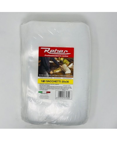 1 - 100 sacchetti goffrati per sottovuoto Reber 20 X 30 CM