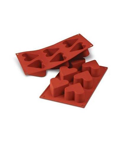 1 - SILIKOMART STAMPO STAMPI SILICONE 6 CUORI MULTIPORZIONE DOLCE CHEF SF 036