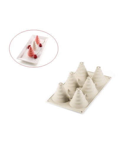 1 - Stampo silicone Soffice incanto multiporzione Silikomart cono 3D