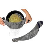 1 - SCOLAPASTA COLAPASTA SCOLATUTTO SCOLA PASTA TUTTO MEZZALUNA INOX 33 CM