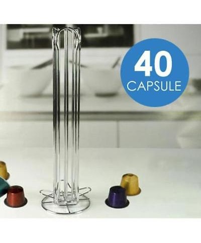 1 - STAND DISPENSER PORTACAPSULE PORTA CAPSULE 40 POSTI ACCIAIO INOX 726106