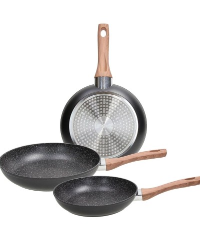 1 - Great Stone tris set 3 padelle 20 - 24 - 28 cm nero Tognana