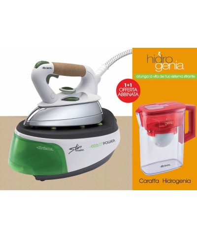 1 - ARIETE FERRO STIRO SISTEMA STIRANTE STIROMATIC 5577 CON CARAFFA HIDROGENIA