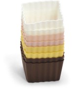 5 - BIALETTI SET 8 PIROTTINI STAMPO STAMPI FORMA SILICONE QUADRATI QUADRATO