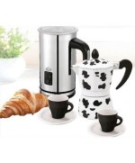 1 - DCG KIT COLAZIONE BIANCO NERO MONTALATTE CAFFETTIERA MOKA TAZZE TAZZINE