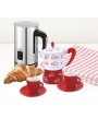 1 - DCG KIT COLAZIONE BIANCO ROSSO MONTALATTE CAFFETTIERA MOKA TAZZE TAZZINE