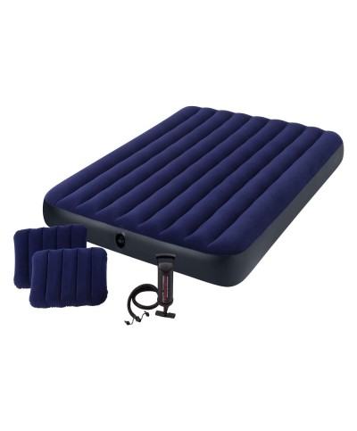 1 - Materasso gonfiabile matrimoniale Intex 68765 pompa manuale 2 cuscini